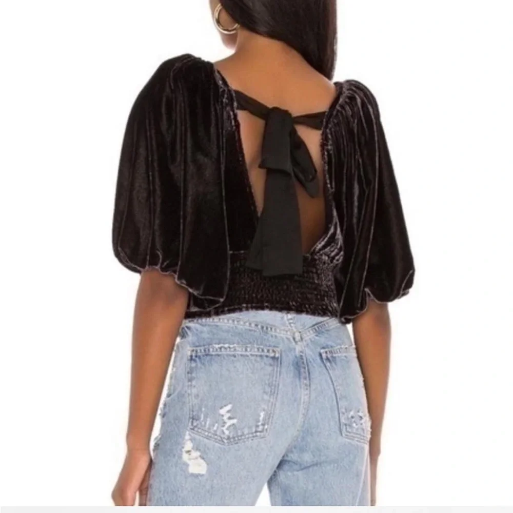 X SOLD X NWT Free People Black Velvet Top - Picture 3 of 6